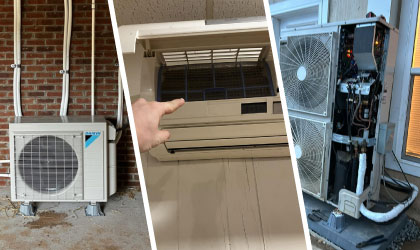 Collage of AC installation and repair services