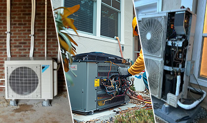 Collage of AC installation and repair services