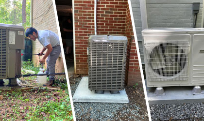 Collage of AC repair and installation services