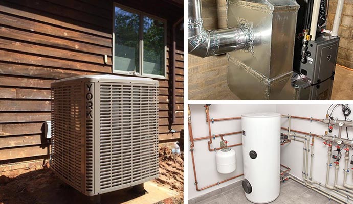 Collage of AC and water heater services