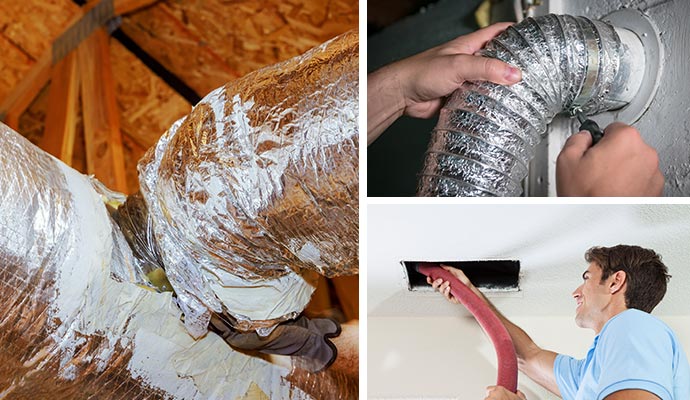 Collage of different duct system services