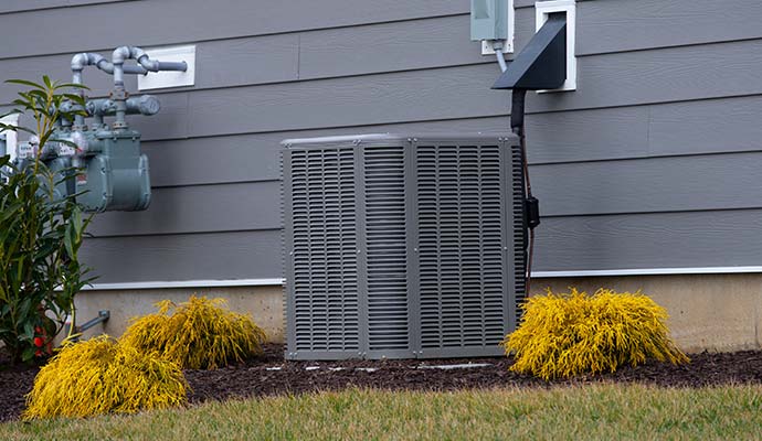 HVAC unit placed outside a house