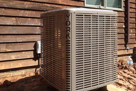 Newly installed york air conditioner unit outside home Newly installed york air conditioner unit outside home