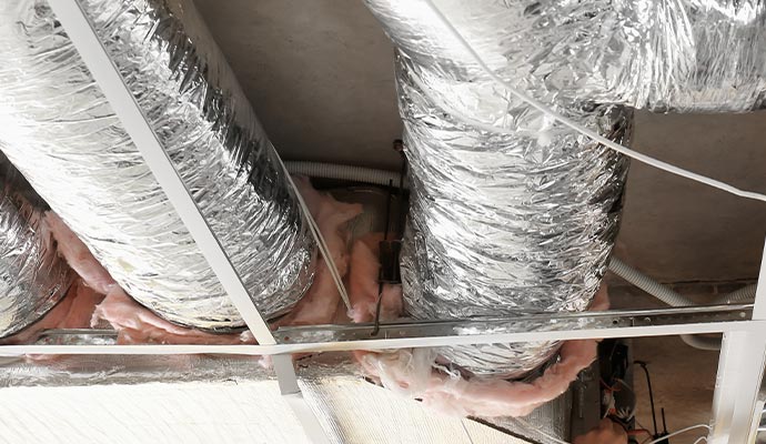 Newly sealed HVAC duct